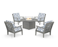 Thumbnail for Trex Yacht Club 5-Piece Deep Seating Set with Round Fire Pit Table