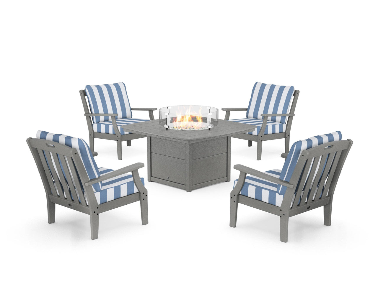 Trex Yacht Club 5-Piece Deep Seating Set with Fire Pit Table