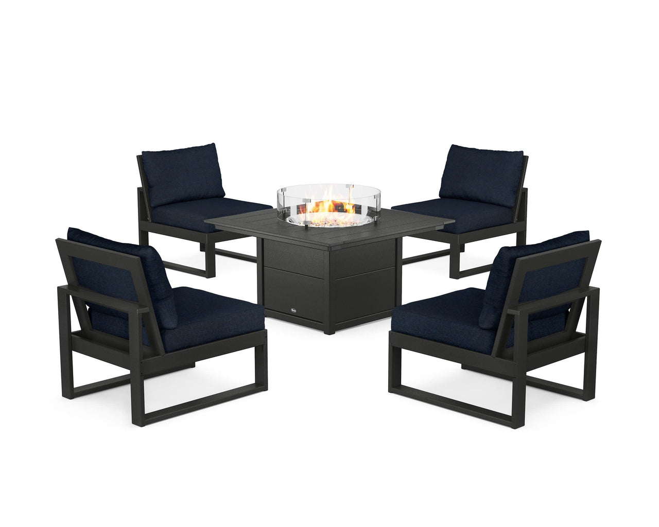 Trex Eastport Modular 5-Piece Deep Seating Set with Square Fire Pit Table