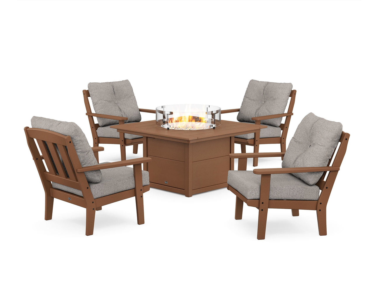 Trex Cape Cod 5-Piece Deep Seating Set with Fire Pit Table