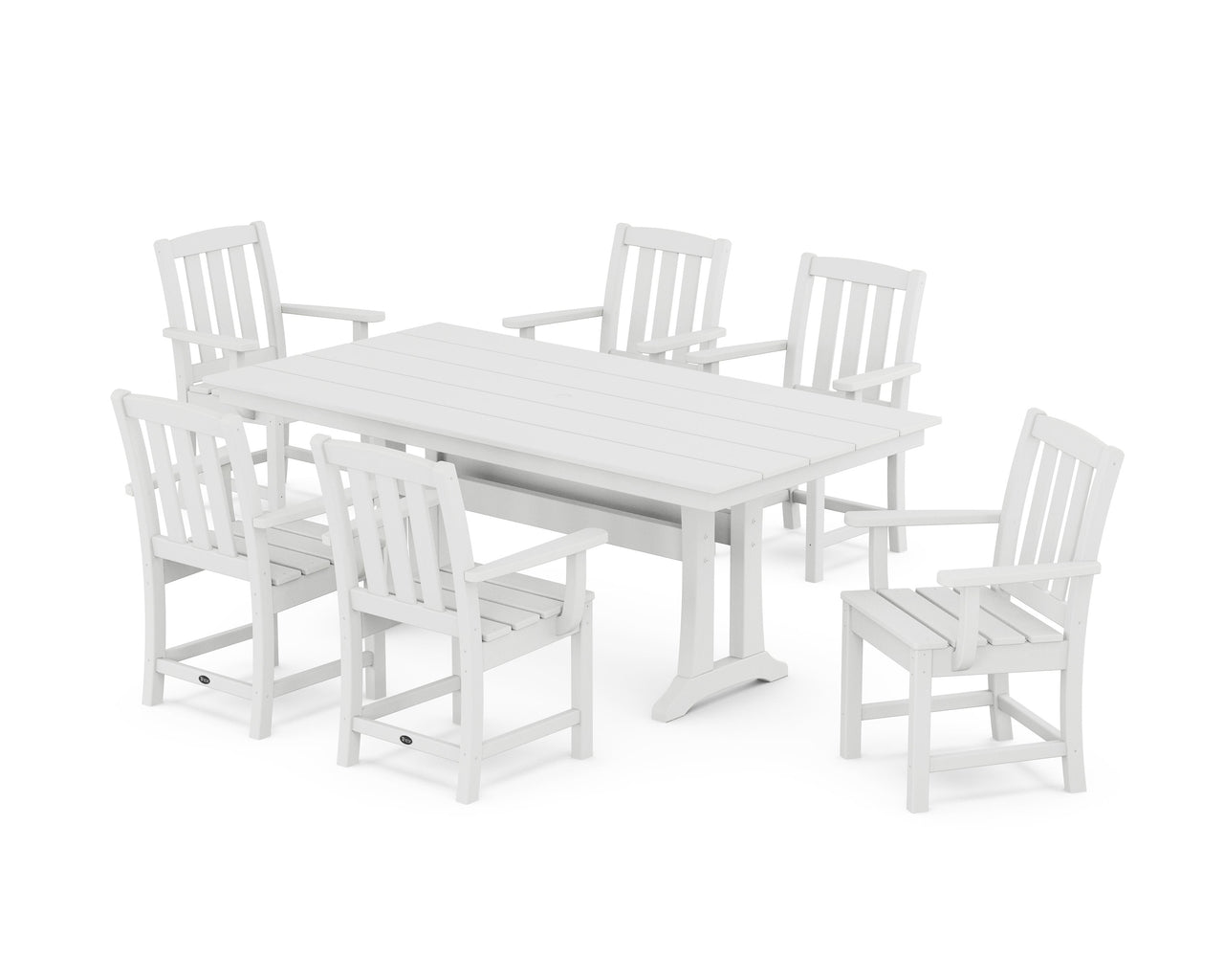 Trex Cape Cod Arm Chair 7-Piece Farmhouse Dining Set with Trestle Legs