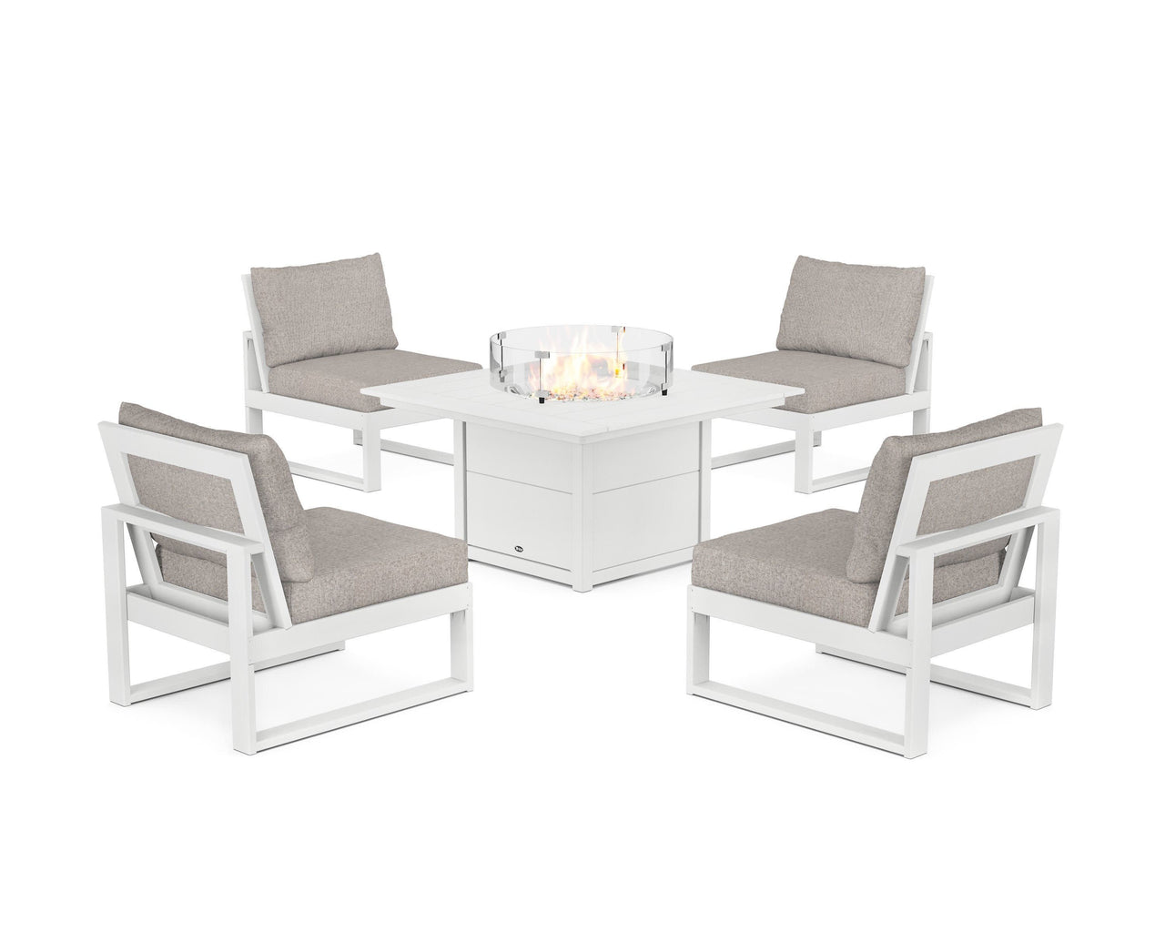 Trex Eastport Modular 5-Piece Deep Seating Set with Square Fire Pit Table