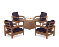 Thumbnail for Trex Rockport 5-Piece Deep Seating Set with Yacht Club Fire Pit Table