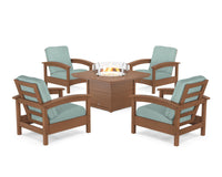 Thumbnail for Trex Rockport 5-Piece Deep Seating Set with Yacht Club Fire Pit Table