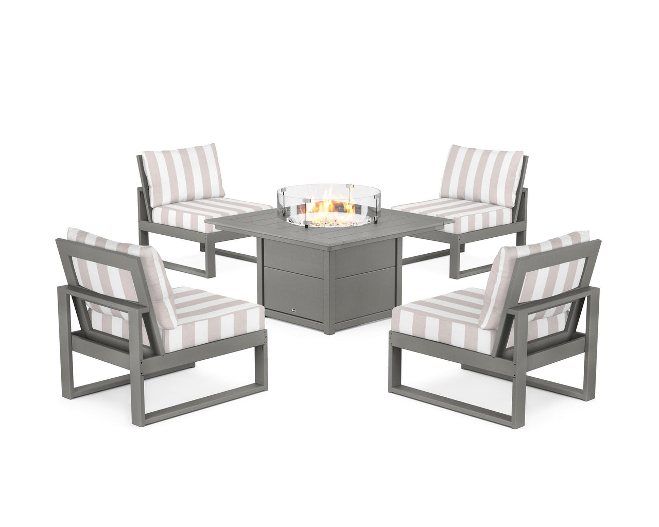 Trex Eastport Modular 5-Piece Deep Seating Set with Square Fire Pit Table