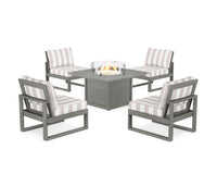 Thumbnail for Trex Eastport Modular 5-Piece Deep Seating Set with Square Fire Pit Table