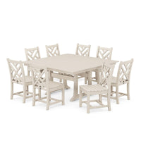 Thumbnail for POLYWOOD Chippendale 9 Piece Farmhouse Trestle Dining Set