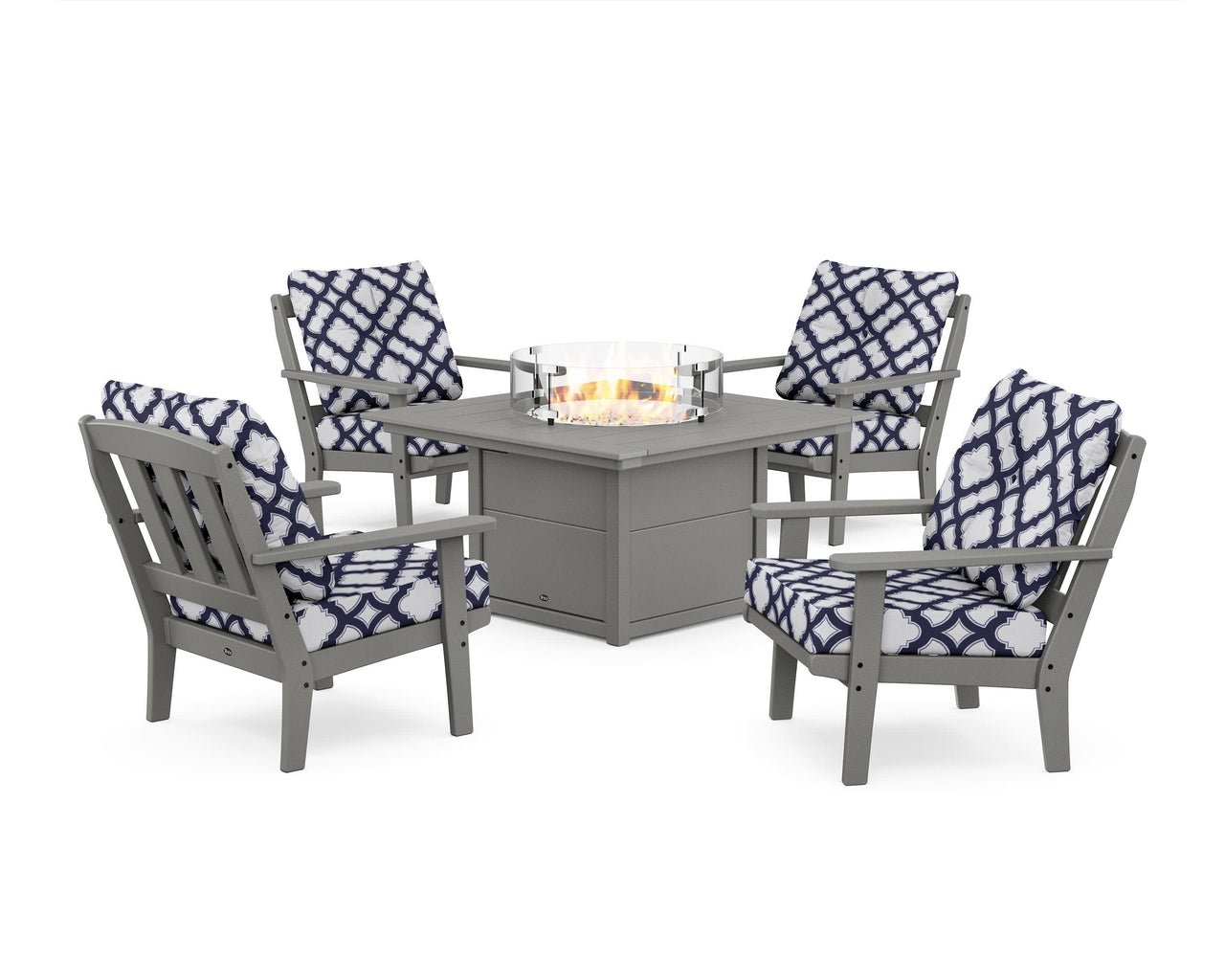 Trex Cape Cod 5-Piece Deep Seating Set with Fire Pit Table