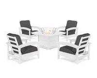 Thumbnail for Trex Rockport 5-Piece Deep Seating Set with Yacht Club Fire Pit Table