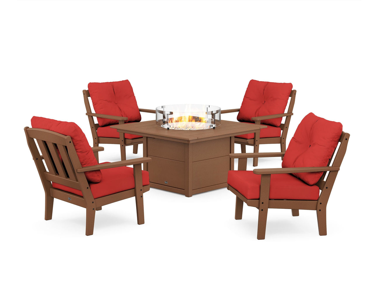 Trex Cape Cod 5-Piece Deep Seating Set with Fire Pit Table