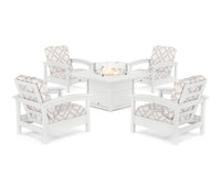 Thumbnail for Trex Rockport 5-Piece Deep Seating Set with Square Fire Pit Table