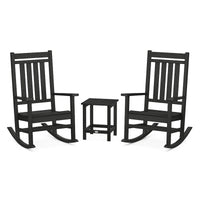Thumbnail for Polywood Estate 3 Piece Rocking Chair Set W Long Island 18 Inch Side Table