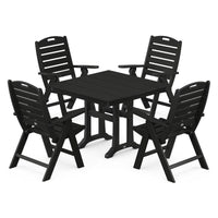 Thumbnail for POLYWOOD Nautical Highback 5 Piece Farmhouse Trestle Dining Set