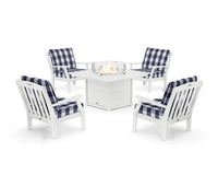 Thumbnail for Trex Yacht Club 5-Piece Deep Seating Set with Square Fire Pit Table