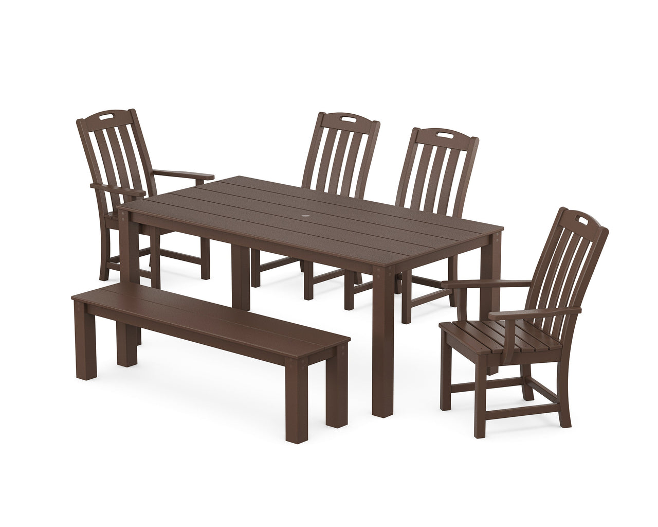 Trex Yacht Club 6-Piece Parsons Dining Set with Bench
