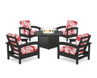 Thumbnail for Trex Rockport 5-Piece Deep Seating Set with Round Fire Pit Table