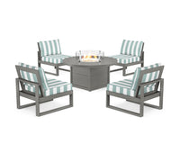 Thumbnail for Trex Eastport Modular 5-Piece Deep Seating Set with Round Fire Pit Table