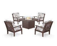 Thumbnail for Trex Yacht Club 5-Piece Deep Seating Set with Square Fire Pit Table