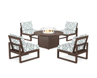 Thumbnail for Trex Eastport Modular 5-Piece Deep Seating Set with Round Fire Pit Table