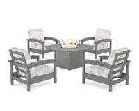 Thumbnail for Trex Rockport 5-Piece Deep Seating Set with Yacht Club Fire Pit Table