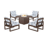 Thumbnail for Trex Eastport Modular 5-Piece Deep Seating Set with Yacht Club Fire Pit Table