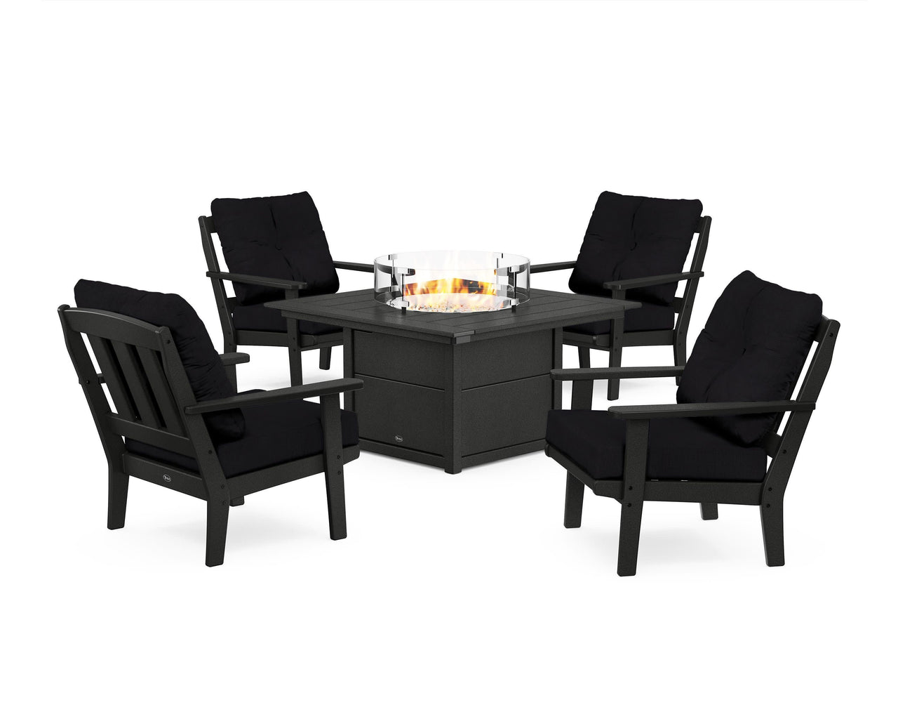 Trex Cape Cod 5-Piece Deep Seating Set with Fire Pit Table