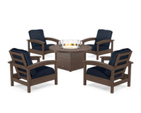 Thumbnail for Trex Rockport 5-Piece Deep Seating Set with Round Fire Pit Table