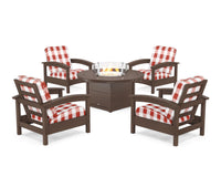Thumbnail for Trex Rockport 5-Piece Deep Seating Set with Round Fire Pit Table