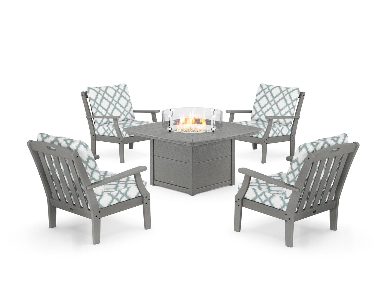 Trex Yacht Club 5-Piece Deep Seating Set with Fire Pit Table