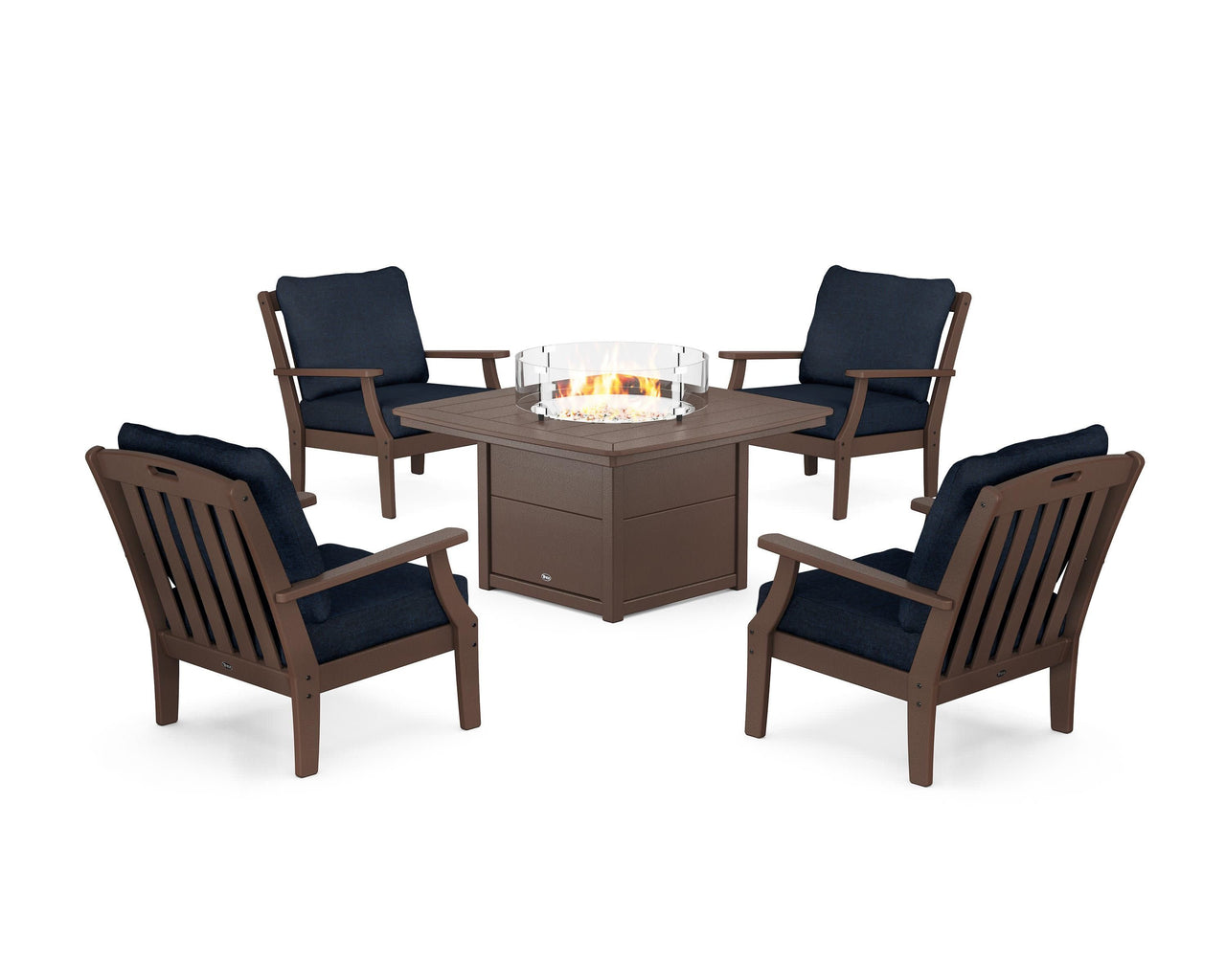 Trex Yacht Club 5-Piece Deep Seating Set with Fire Pit Table