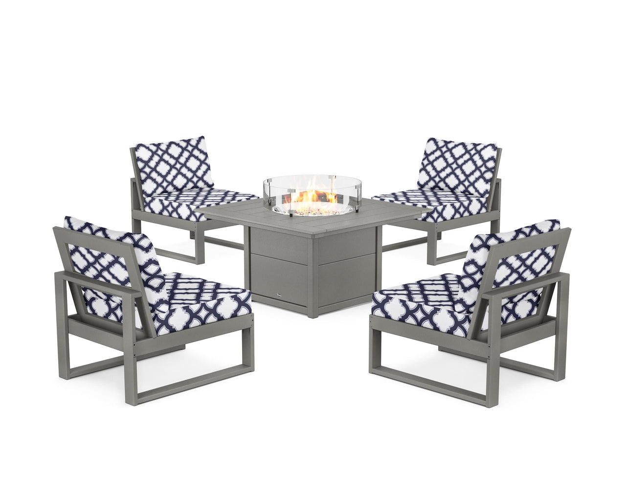 Trex Eastport Modular 5-Piece Deep Seating Set with Square Fire Pit Table