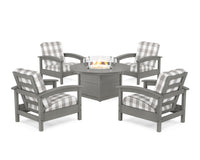 Thumbnail for Trex Rockport 5-Piece Deep Seating Set with Round Fire Pit Table
