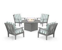 Thumbnail for Trex Yacht Club 5-Piece Deep Seating Set with Round Fire Pit Table