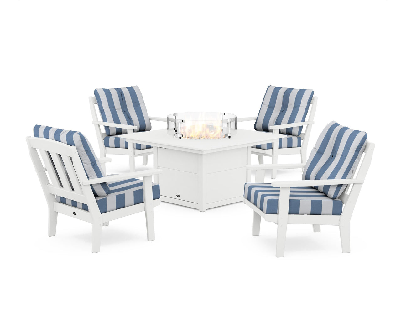 Trex Cape Cod 5-Piece Deep Seating Set with Fire Pit Table