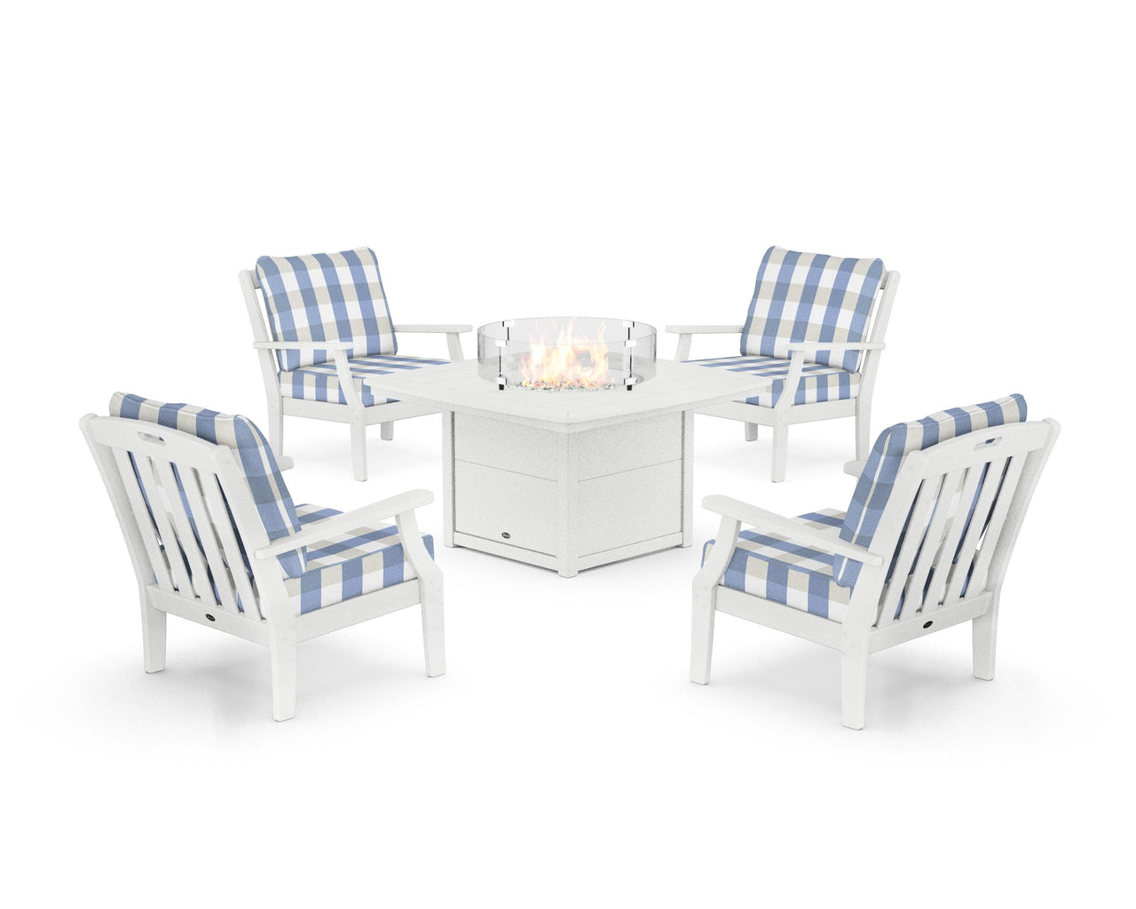 Trex Yacht Club 5-Piece Deep Seating Set with Fire Pit Table