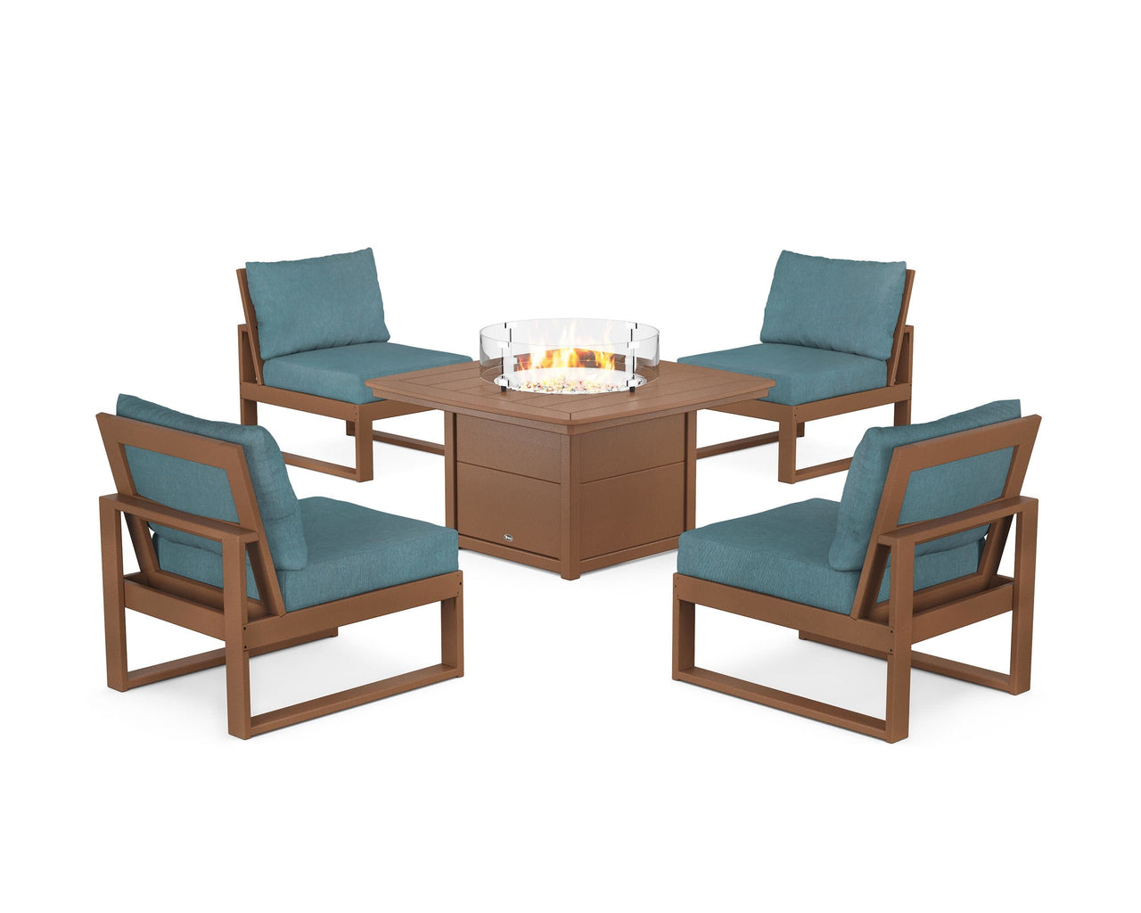 Trex Eastport Modular 5-Piece Deep Seating Set with Yacht Club Fire Pit Table