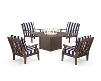 Thumbnail for Trex Yacht Club 5-Piece Deep Seating Set with Square Fire Pit Table