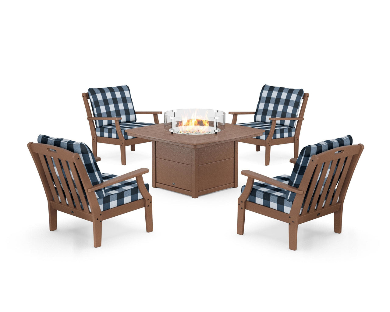 Trex Yacht Club 5-Piece Deep Seating Set with Fire Pit Table
