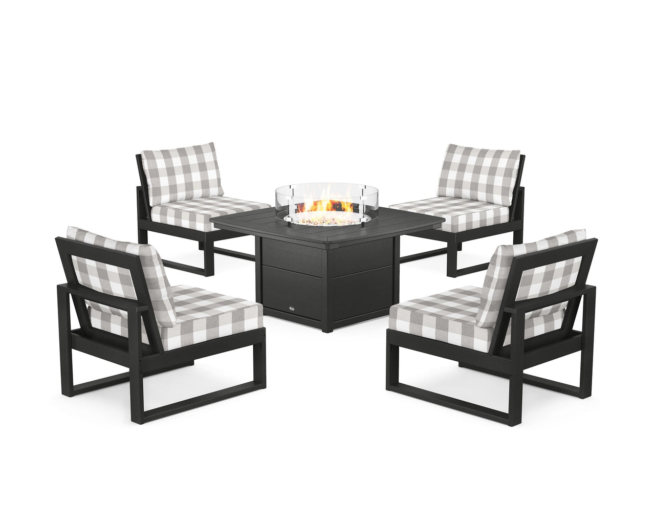 Trex Eastport Modular 5-Piece Deep Seating Set with Yacht Club Fire Pit Table