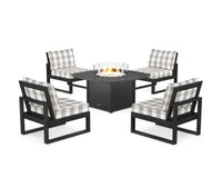Thumbnail for Trex Eastport Modular 5-Piece Deep Seating Set with Yacht Club Fire Pit Table