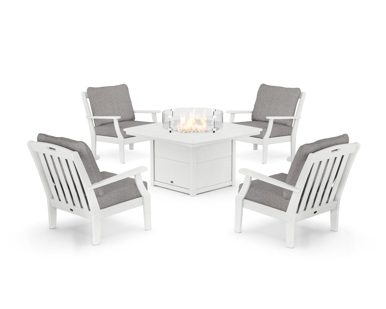 Trex Yacht Club 5-Piece Deep Seating Set with Fire Pit Table