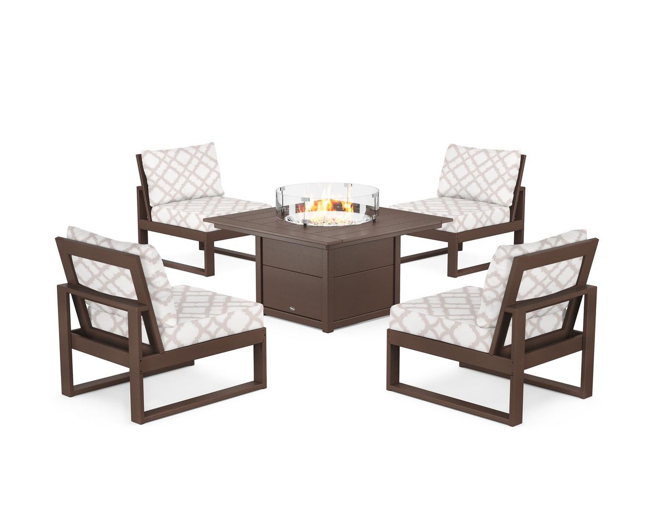 Trex Eastport Modular 5-Piece Deep Seating Set with Square Fire Pit Table