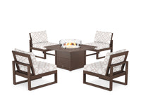 Thumbnail for Trex Eastport Modular 5-Piece Deep Seating Set with Square Fire Pit Table