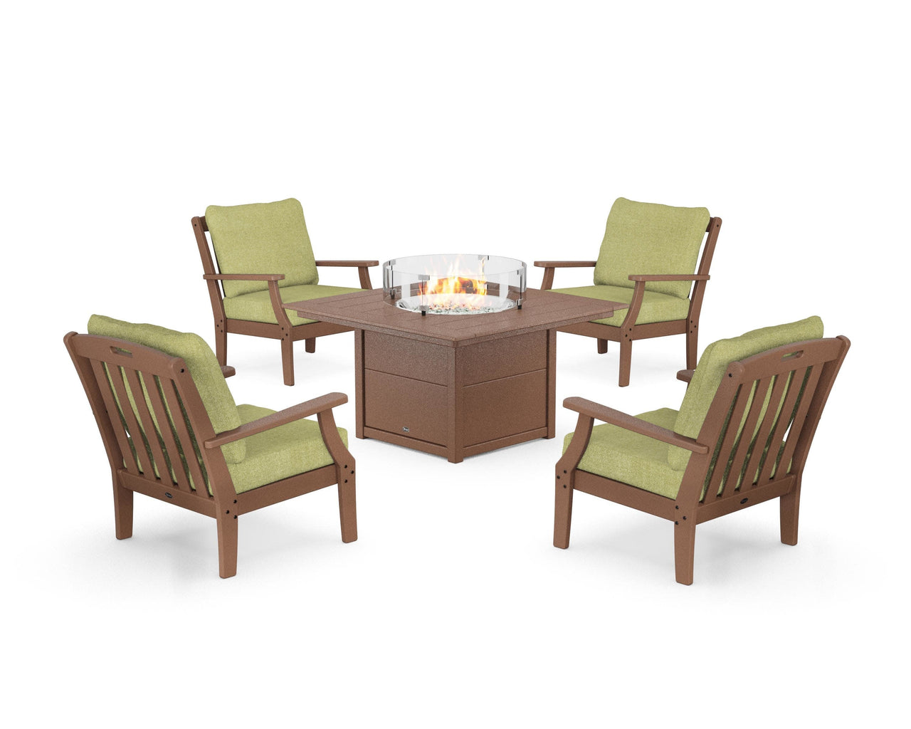 Trex Yacht Club 5-Piece Deep Seating Set with Square Fire Pit Table