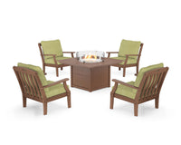 Thumbnail for Trex Yacht Club 5-Piece Deep Seating Set with Square Fire Pit Table
