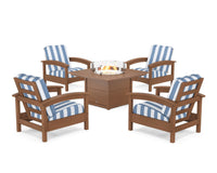 Thumbnail for Trex Rockport 5-Piece Deep Seating Set with Square Fire Pit Table