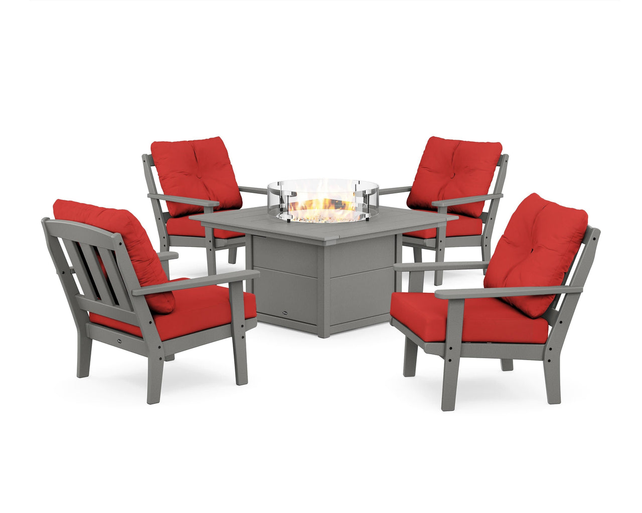 Trex Cape Cod 5-Piece Deep Seating Set with Fire Pit Table