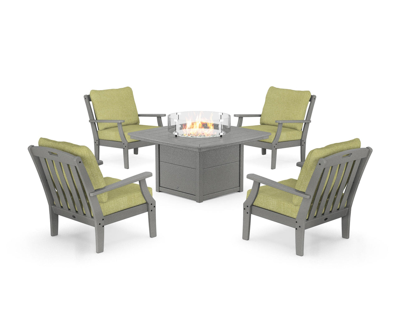 Trex Yacht Club 5-Piece Deep Seating Set with Fire Pit Table