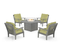 Thumbnail for Trex Yacht Club 5-Piece Deep Seating Set with Fire Pit Table