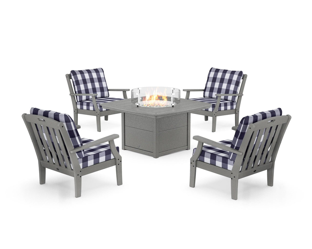 Trex Yacht Club 5-Piece Deep Seating Set with Fire Pit Table